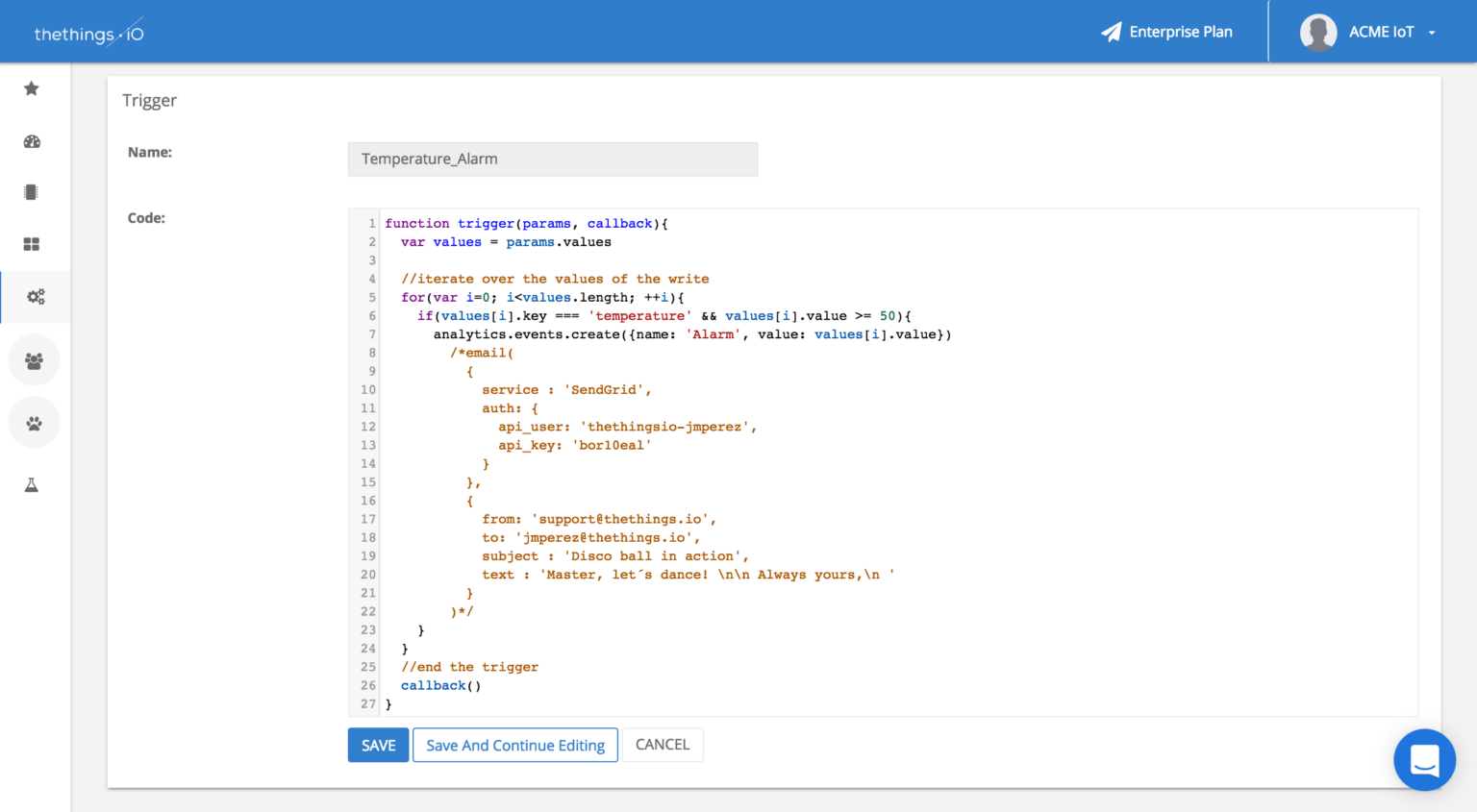 Cloud code - thethings.iO